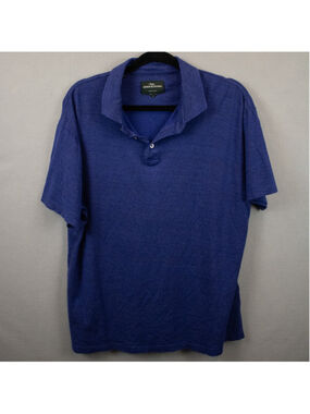 Rodd & Gunn linen blend blue polo shirt-L